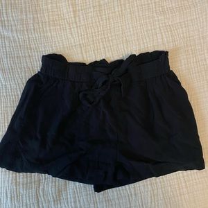 Cinched black shorts